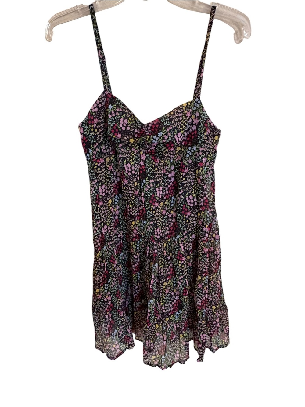 Fire Los Angeles Floral Handkerchief Hem Slip Dress Y2K Fairy Grunge Small